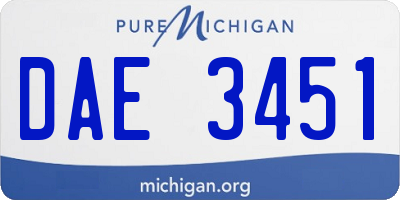 MI license plate DAE3451