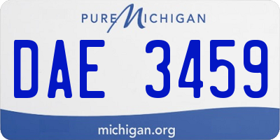 MI license plate DAE3459