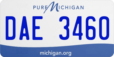 MI license plate DAE3460