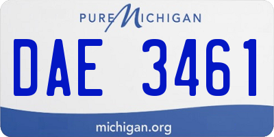 MI license plate DAE3461