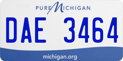 MI license plate DAE3464