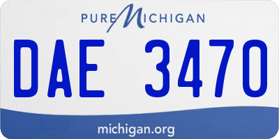 MI license plate DAE3470