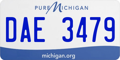 MI license plate DAE3479