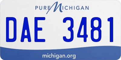 MI license plate DAE3481