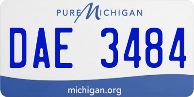 MI license plate DAE3484