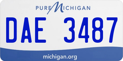 MI license plate DAE3487