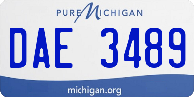 MI license plate DAE3489