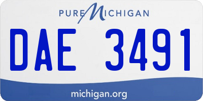 MI license plate DAE3491