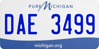 MI license plate DAE3499