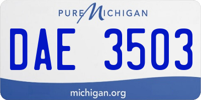 MI license plate DAE3503