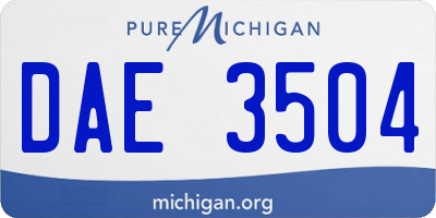 MI license plate DAE3504
