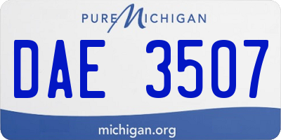 MI license plate DAE3507