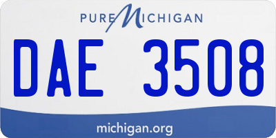 MI license plate DAE3508