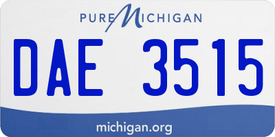 MI license plate DAE3515