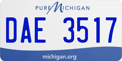 MI license plate DAE3517