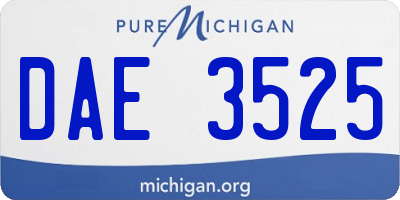 MI license plate DAE3525