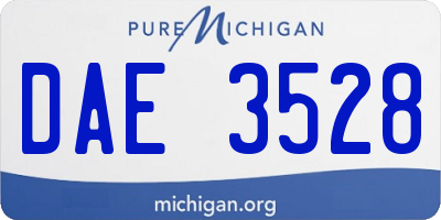 MI license plate DAE3528