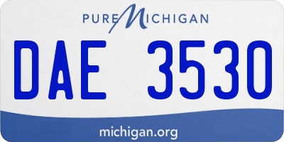 MI license plate DAE3530
