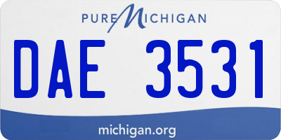 MI license plate DAE3531