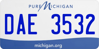 MI license plate DAE3532