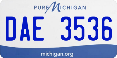 MI license plate DAE3536