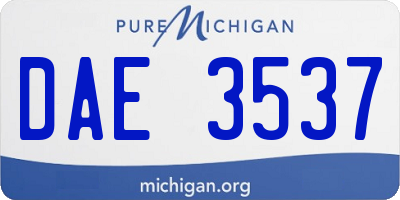 MI license plate DAE3537