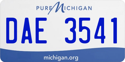 MI license plate DAE3541