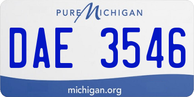 MI license plate DAE3546