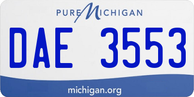 MI license plate DAE3553