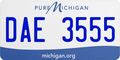 MI license plate DAE3555