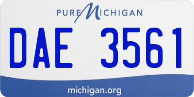 MI license plate DAE3561