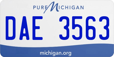 MI license plate DAE3563