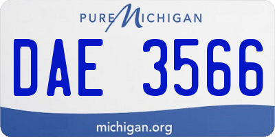 MI license plate DAE3566