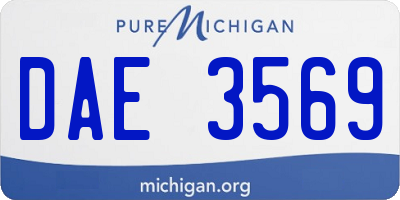 MI license plate DAE3569