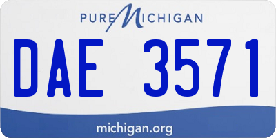 MI license plate DAE3571