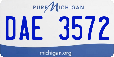 MI license plate DAE3572