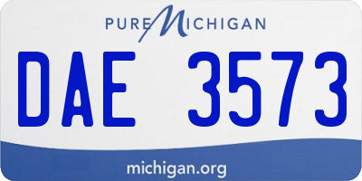 MI license plate DAE3573