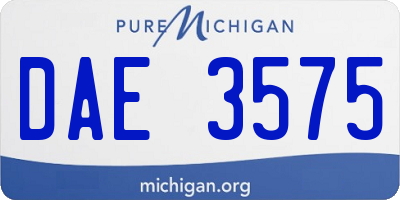 MI license plate DAE3575
