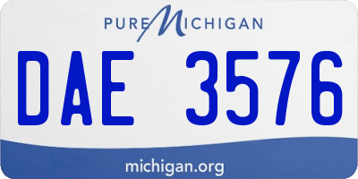 MI license plate DAE3576