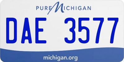 MI license plate DAE3577