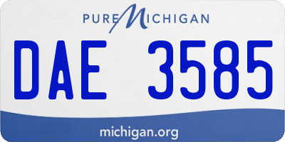 MI license plate DAE3585