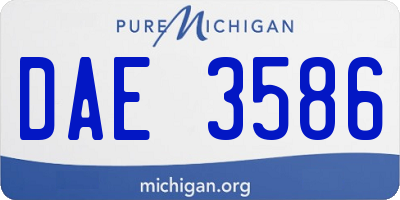 MI license plate DAE3586