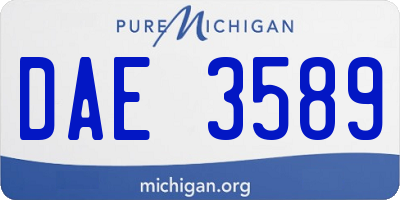 MI license plate DAE3589