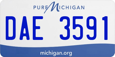 MI license plate DAE3591