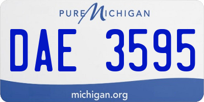 MI license plate DAE3595