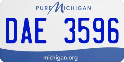 MI license plate DAE3596