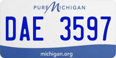 MI license plate DAE3597