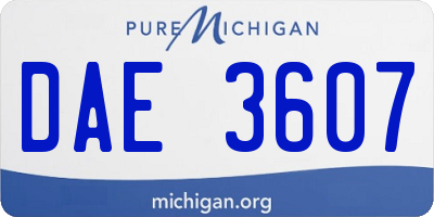 MI license plate DAE3607