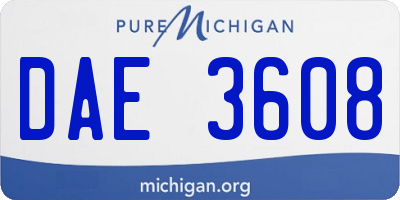 MI license plate DAE3608