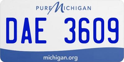 MI license plate DAE3609